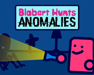 a blob character looking with a flashlight