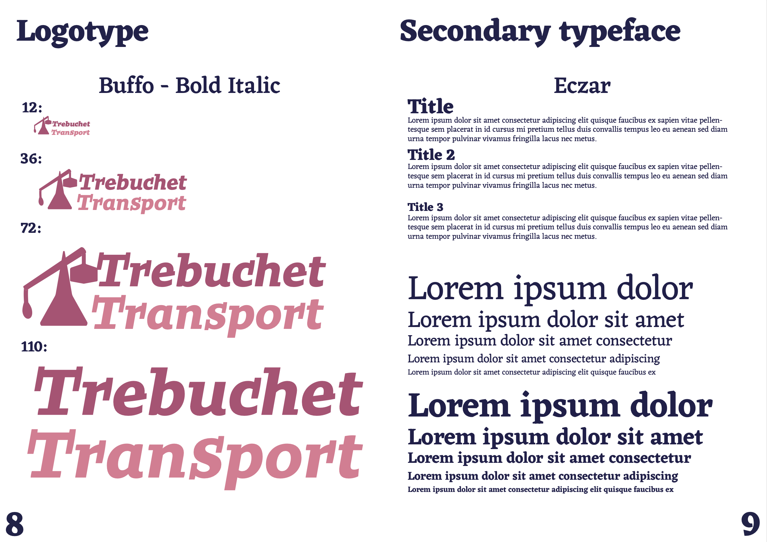 the finalized logo and secondary typeface