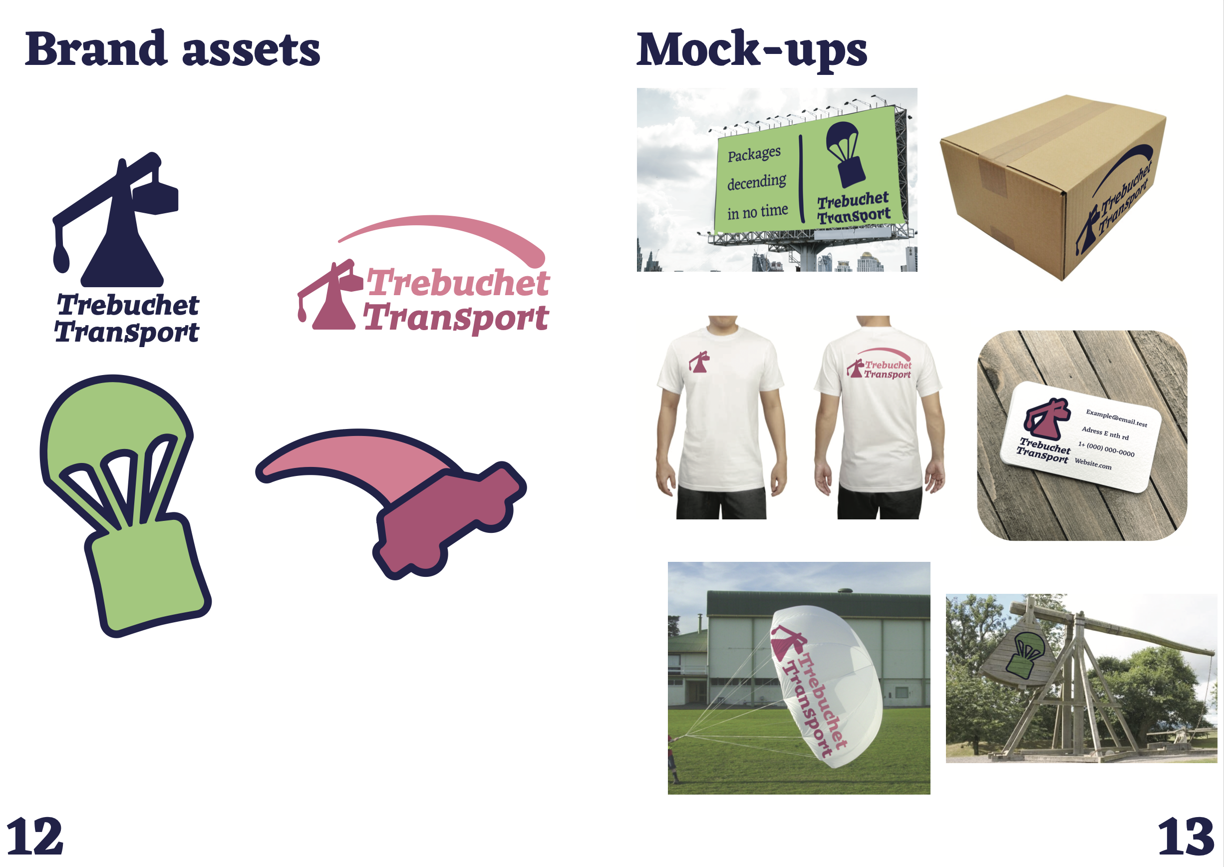 some brand assets and mockups of the logos on various items