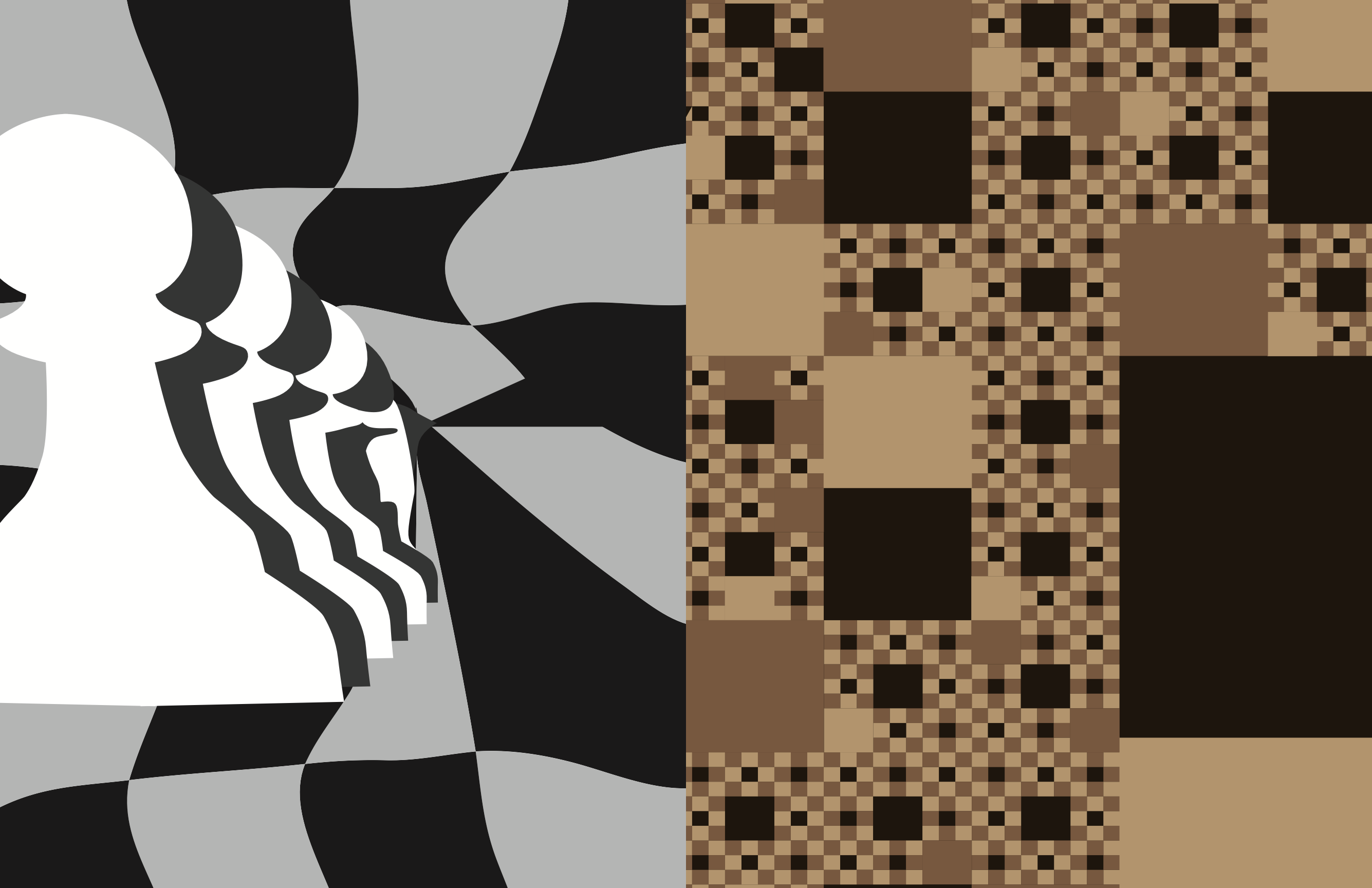 two pages in an abstract style