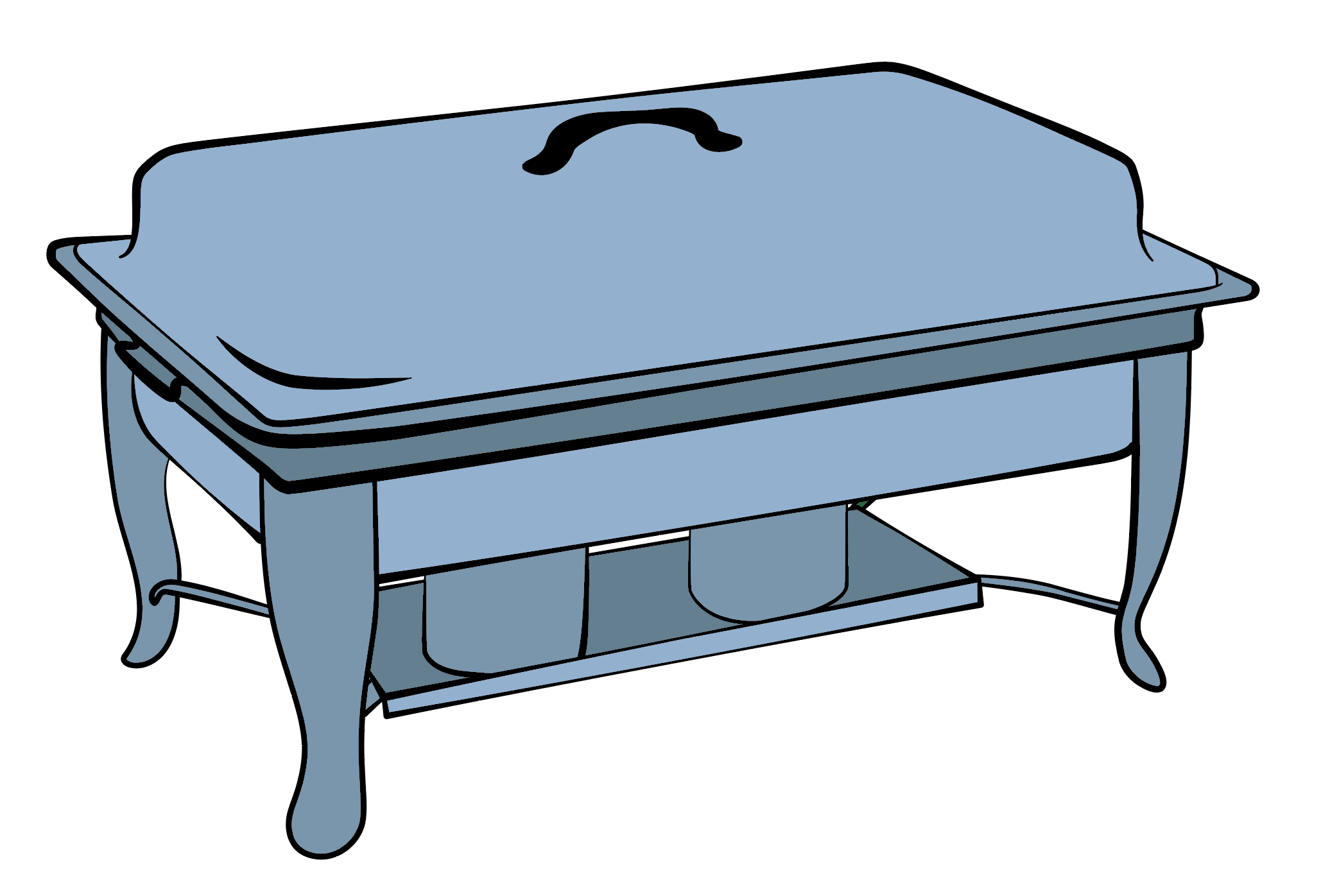 a traced image of a chafing dish